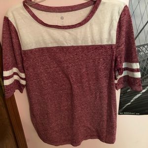 pink and white shirt